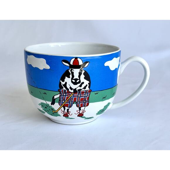 JCP Home Collection Cow Playing Golf Coffee Mug - Picture 1 of 7